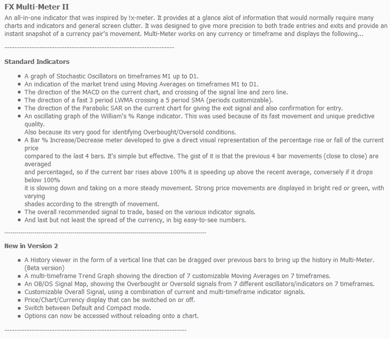 Forex MT4 indicator FX_Multi-Meter_II.mq4